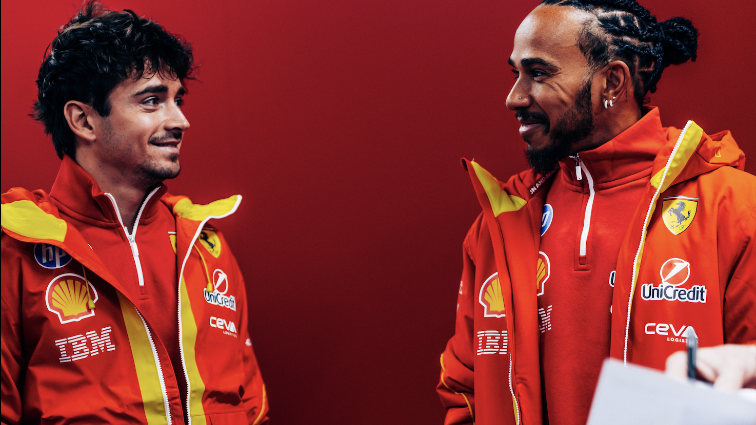 Charles Leclerc and Lewis Hamilton 
